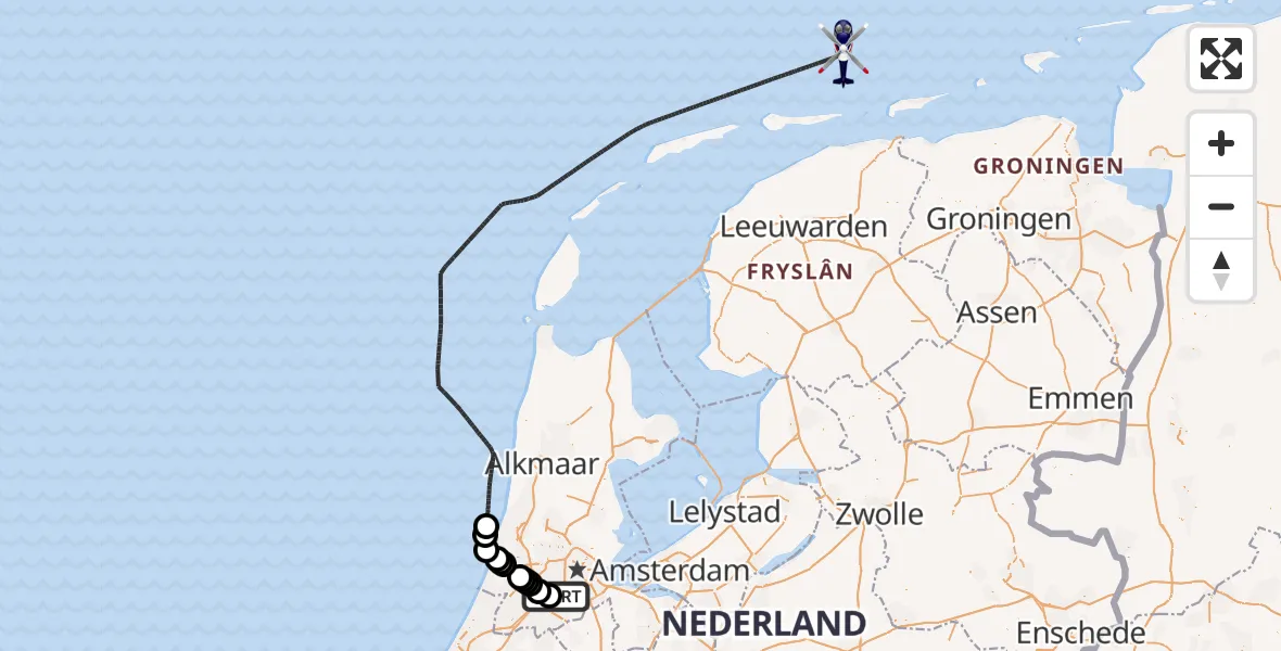 Vluchtroute Politiehelikopter Schiphol - , 05 november 2025, 07:57