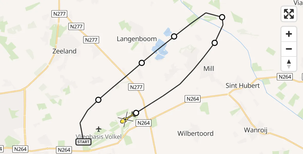 Routekaart van de vlucht: Lifeliner 3 naar Volkel, Houtvennen