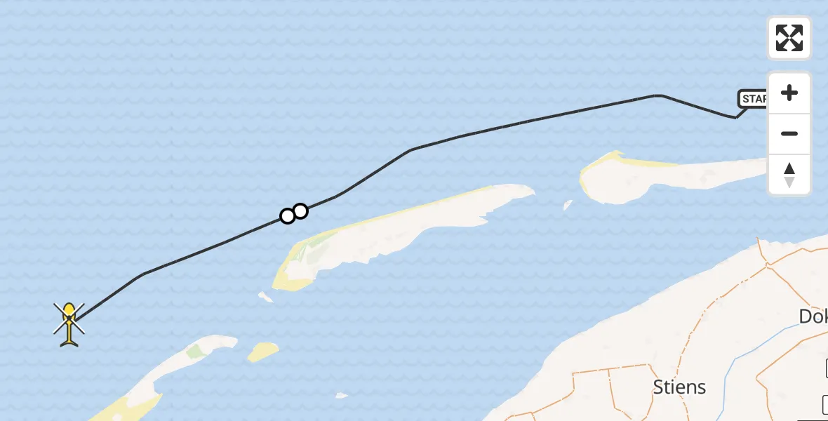 Routekaart van de vlucht: Politieheli naar 