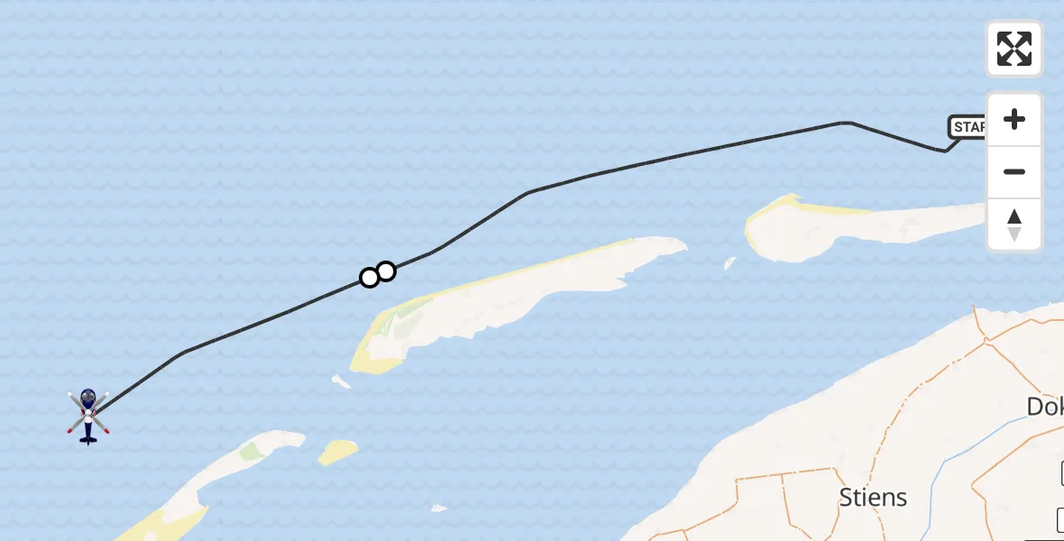 Vluchtroute Politiehelikopter van  naar 