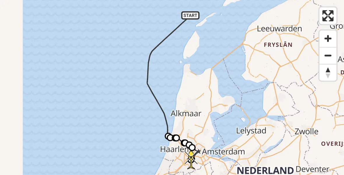 Routekaart van de vlucht: Politieheli naar Schiphol, Thermiekstraat
