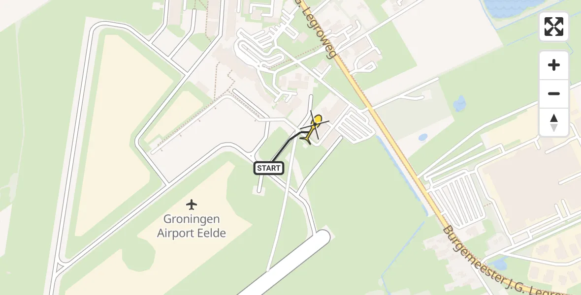 Routekaart van de vlucht: Lifeliner 4 naar Groningen Airport Eelde, Machlaan