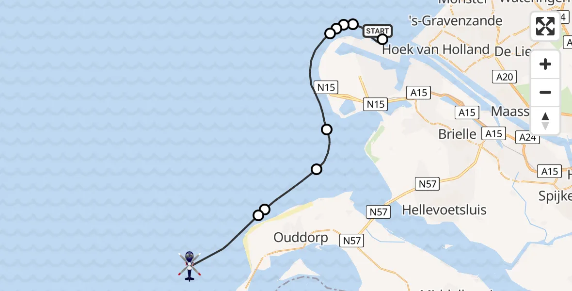 Vluchtroute Politiehelikopter Hoek van Holland - , 05 november 2025, 12:31