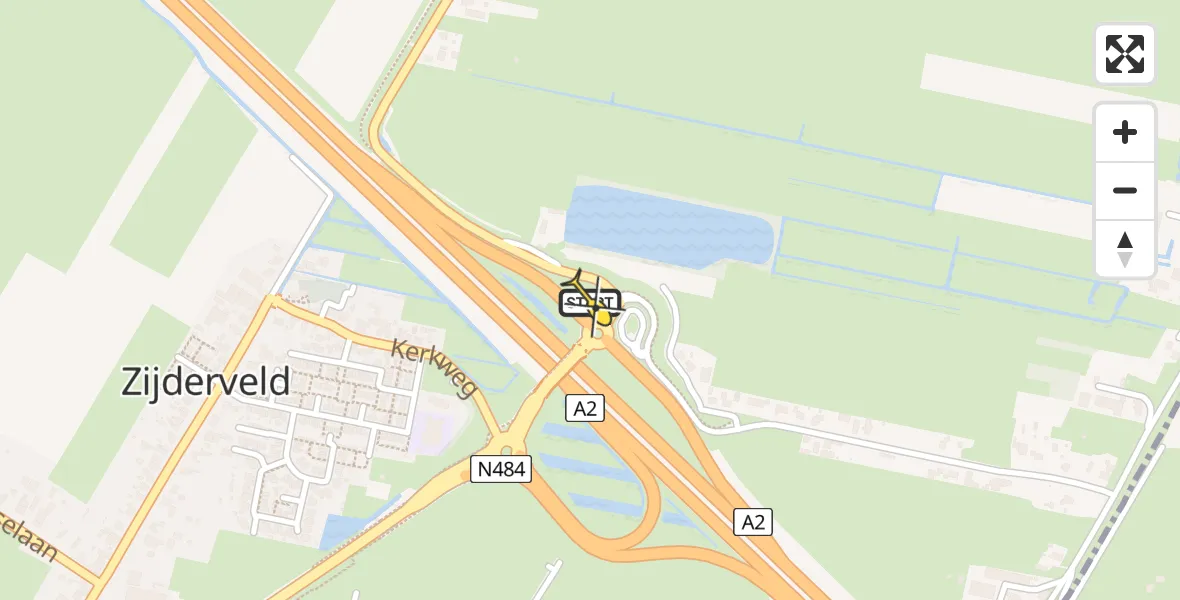 Routekaart van de vlucht: Lifeliner 3 naar Everdingen, Provincialeweg