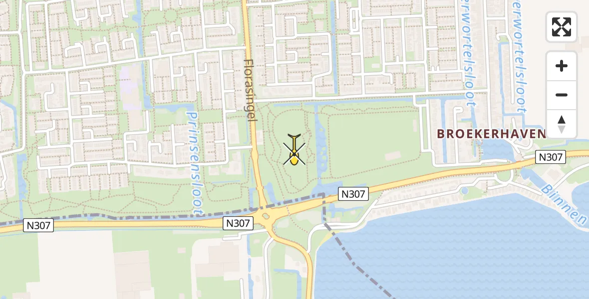 Routekaart van de vlucht: Lifeliner 1 naar Bovenkarspel