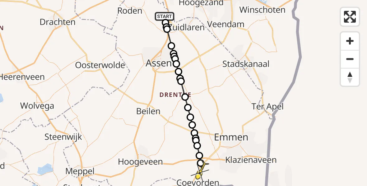 Routekaart van de vlucht: Lifeliner 4 naar Dalen, Breukenweg
