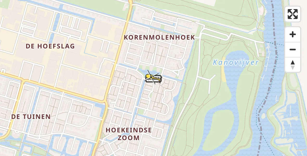 Routekaart van de vlucht: Lifeliner 2 naar Bleiswijk, Waterman