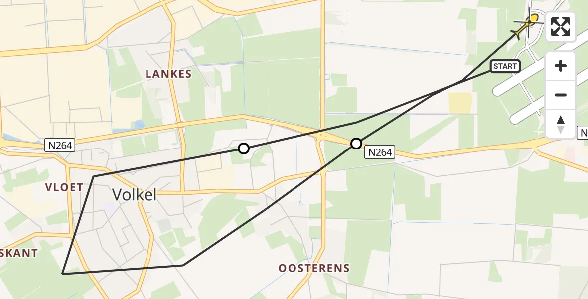 Routekaart van de vlucht: Lifeliner 3 naar Vliegbasis Volkel, Rondweg Volkel