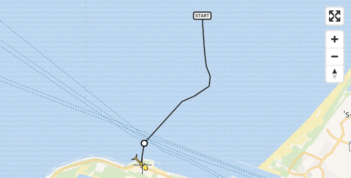 Routekaart van de vlucht: Kustwachthelikopter naar Maasvlakte, Prinses Máximaweg