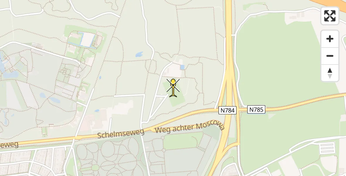 Routekaart van de vlucht: Politieheli naar Arnhem