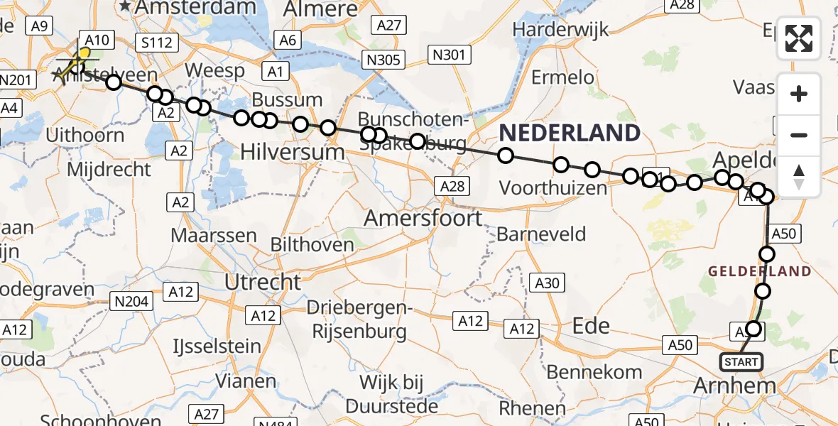 Routekaart van de vlucht: Politieheli naar Schiphol, Kindererf