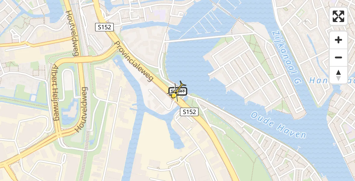 Routekaart van de vlucht: Lifeliner 1 naar Zaandam, Houthavenkade