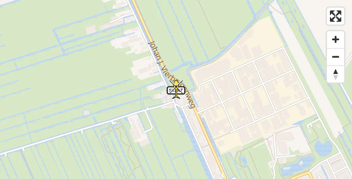 Routekaart van de vlucht: Politiehelikopter naar Oudewater, Kodde Wetering