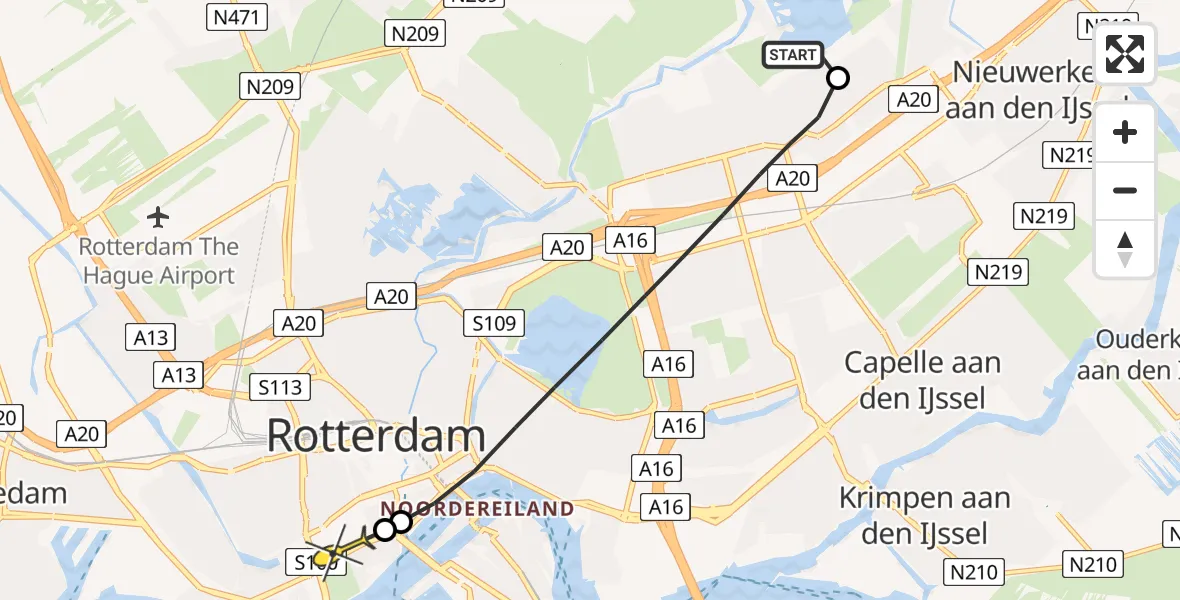 Routekaart van de vlucht: Lifeliner 2 naar Erasmus MC, Blokfluit