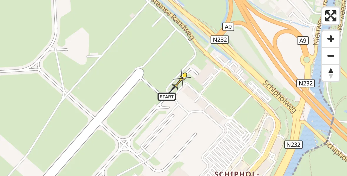 Routekaart van de vlucht: Politieheli naar Schiphol, Thermiekstraat