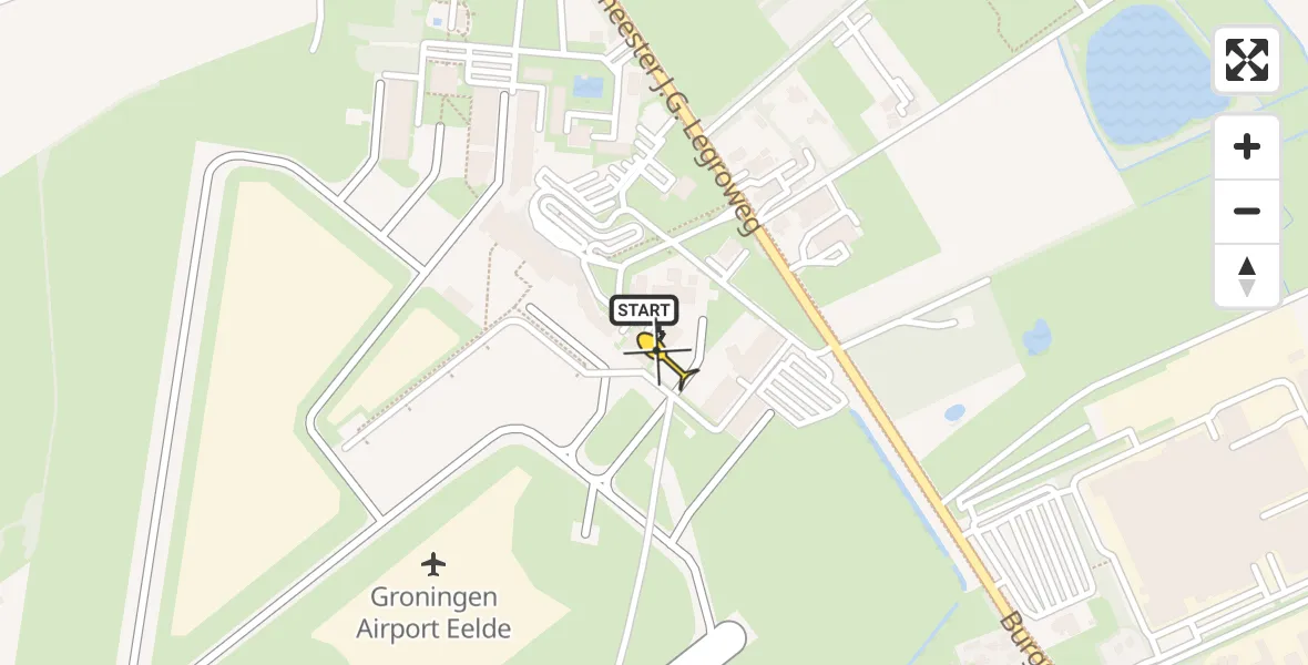 Routekaart van de vlucht: Lifeliner 4 naar Groningen Airport Eelde, Machlaan