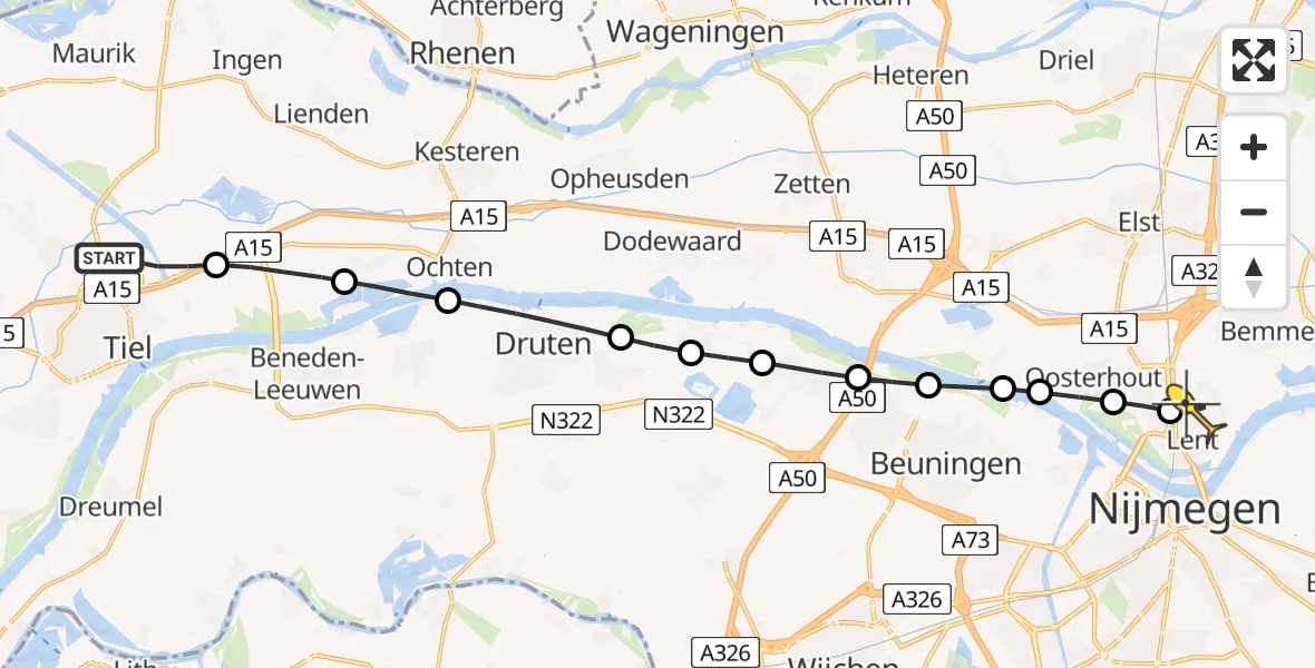Routekaart van de vlucht: Lifeliner 3 naar Lent, Panovenweg