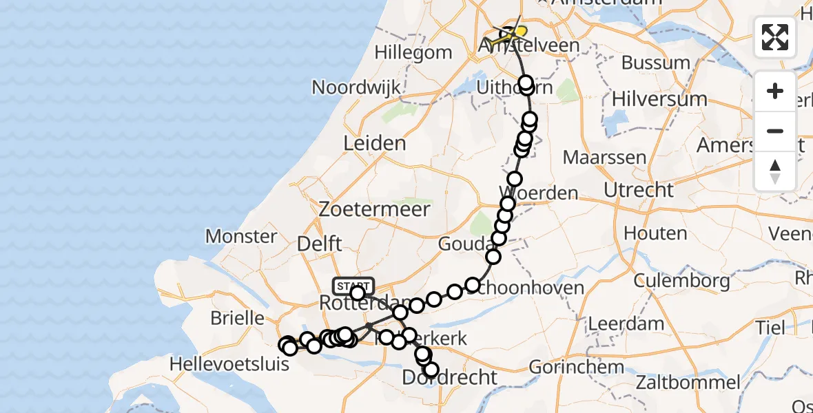 Routekaart van de vlucht: Politiehelikopter naar Schiphol, Terletweg