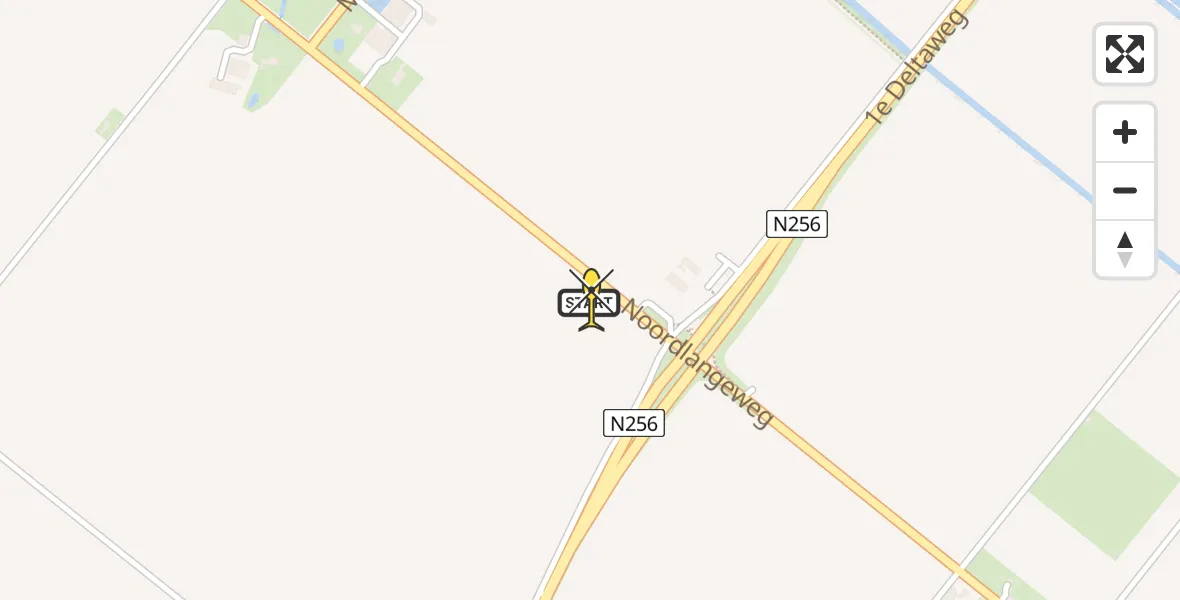 Routekaart van de vlucht: Lifeliner 2 naar Colijnsplaat, Noordlangeweg