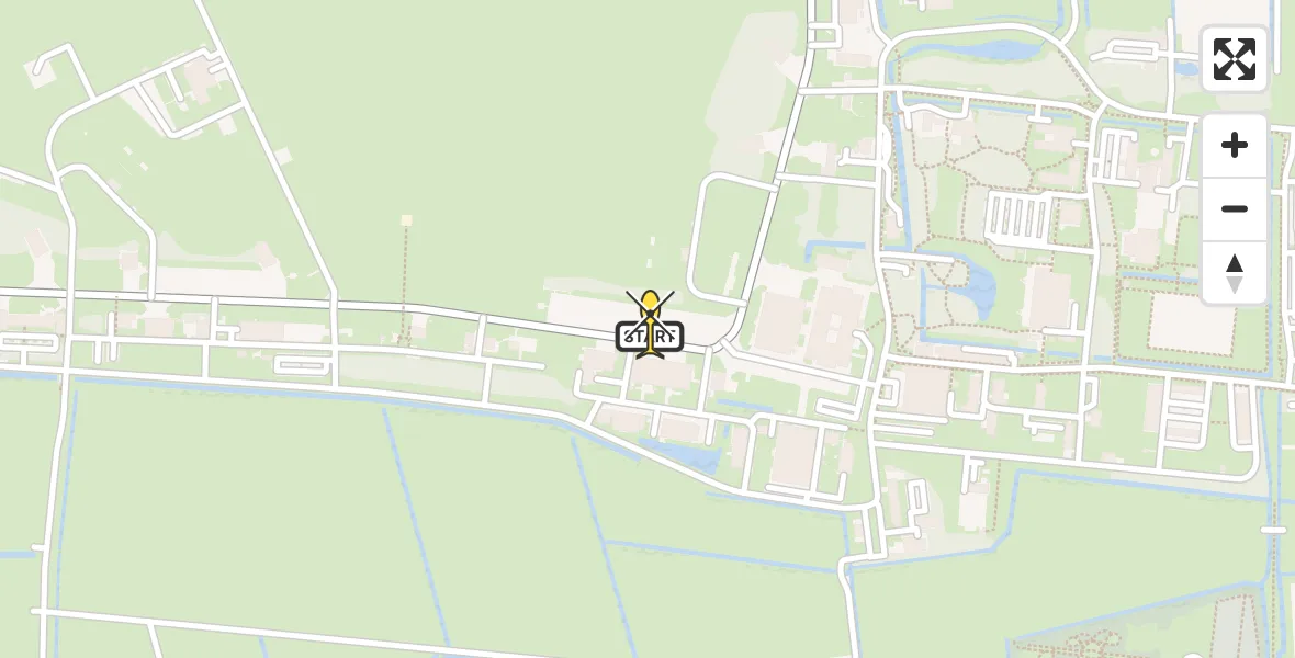 Routekaart van de vlucht: Ambulancehelikopter naar Vliegbasis Leeuwarden, Keegsdijkje