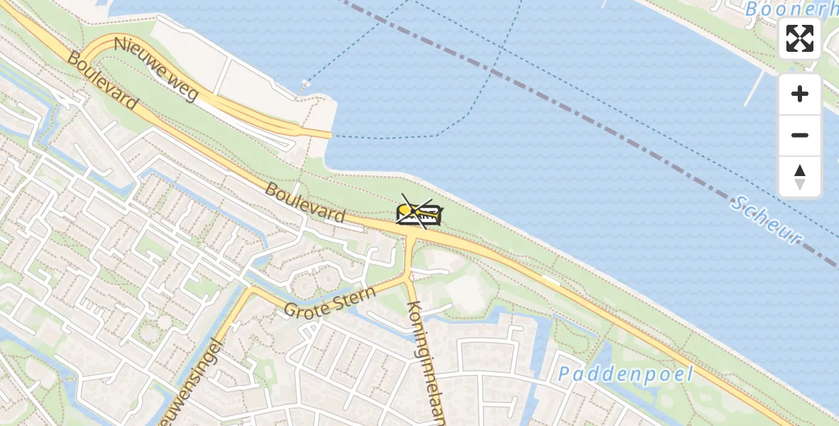 Routekaart van de vlucht: Lifeliner 2 naar Rozenburg, Koninginnelaan