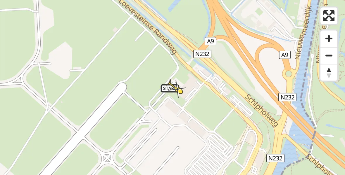 Routekaart van de vlucht: Politieheli naar Schiphol, Walaardt Sacréstraat