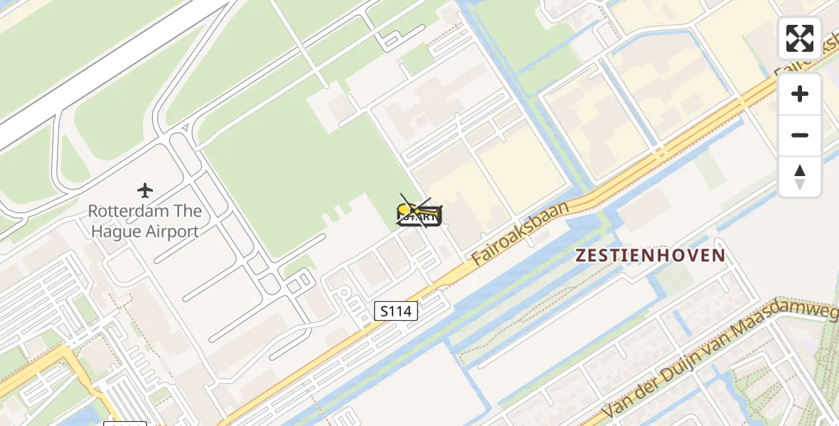 Routekaart van de vlucht: Lifeliner 2 naar Rotterdam The Hague Airport, Brandenburgbaan