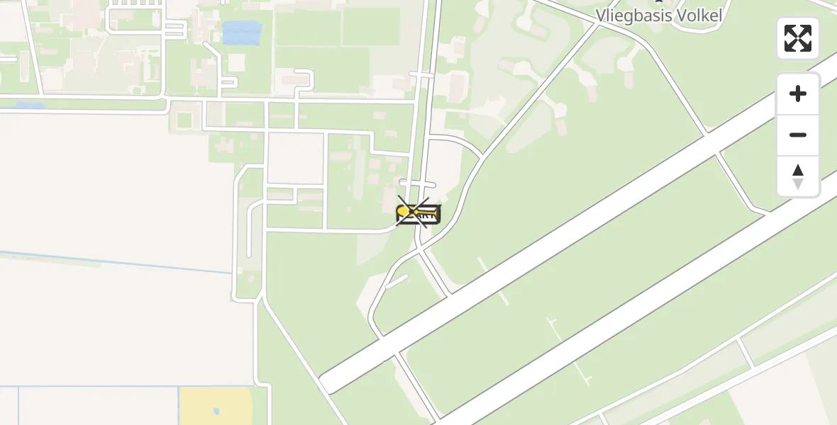 Routekaart van de vlucht: Politieheli naar Vliegbasis Volkel, Zeelandsedijk