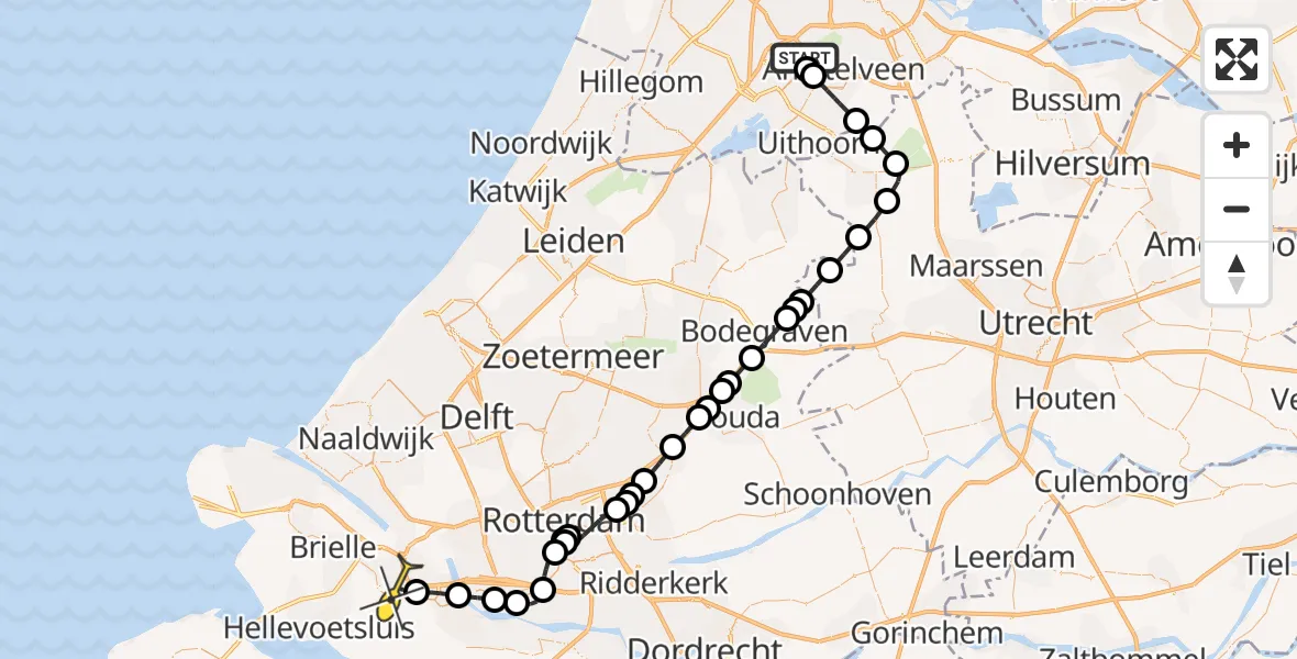 Routekaart van de vlucht: Politiehelikopter naar Geervliet, Kleine Bospad