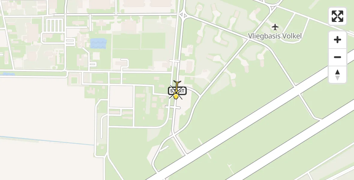 Routekaart van de vlucht: Lifeliner 3 naar Vliegbasis Volkel, Zeelandsedijk