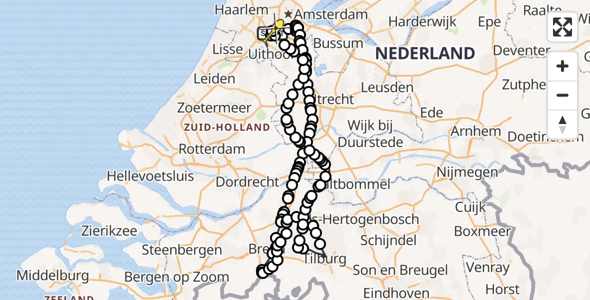 Routekaart van de vlucht: Politieheli naar Schiphol, Thermiekstraat