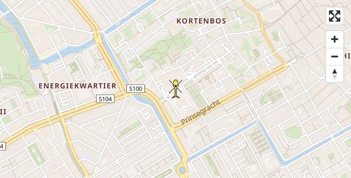 Routekaart van de vlucht: Lifeliner 1 naar Den Haag