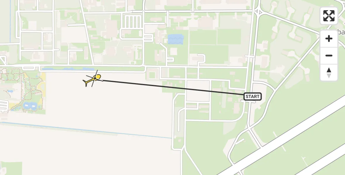 Routekaart van de vlucht: Lifeliner 3 naar Vliegbasis Volkel, Zeelandsedijk