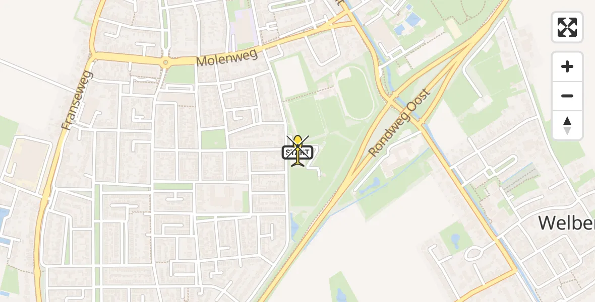 Routekaart van de vlucht: Lifeliner 2 naar Steenbergen, Anjerstraat