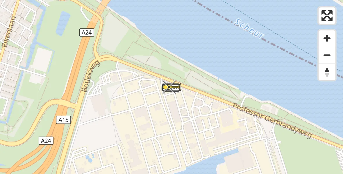 Routekaart van de vlucht: Lifeliner 2 naar Botlek, A-13