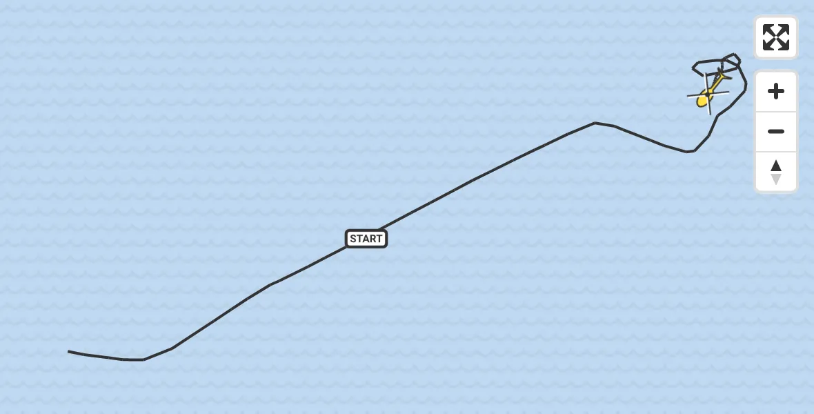 Routekaart van de vlucht: Kustwachthelikopter naar 