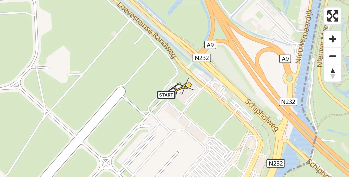 Routekaart van de vlucht: Politieheli naar Schiphol, Walaardt Sacréstraat