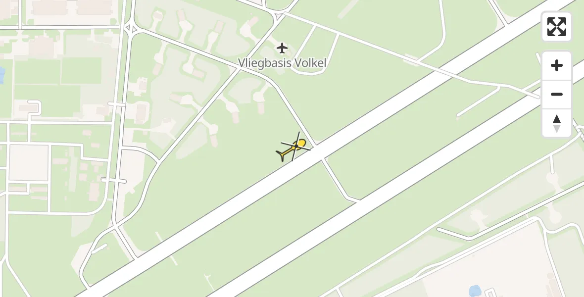 Routekaart van de vlucht: Traumaheli naar Vliegbasis Volkel