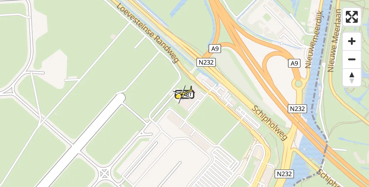 Vluchtroute Politiehelikopter van Schiphol naar Schiphol