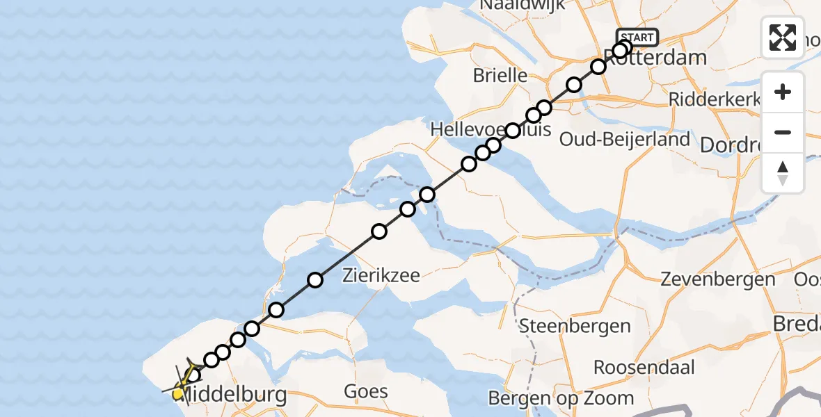 Routekaart van de vlucht: Lifeliner 2 naar Meliskerke, Welschapstraat