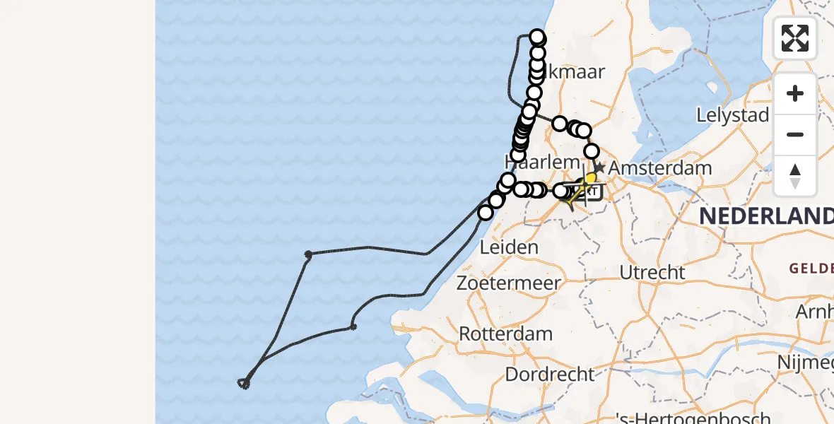 Routekaart van de vlucht: Politieheli naar Schiphol, Loevesteinse Randweg