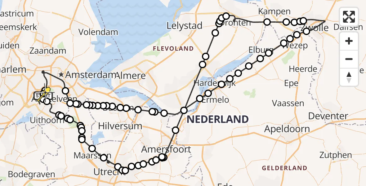 Routekaart van de vlucht: Politieheli naar Schiphol, Thermiekstraat