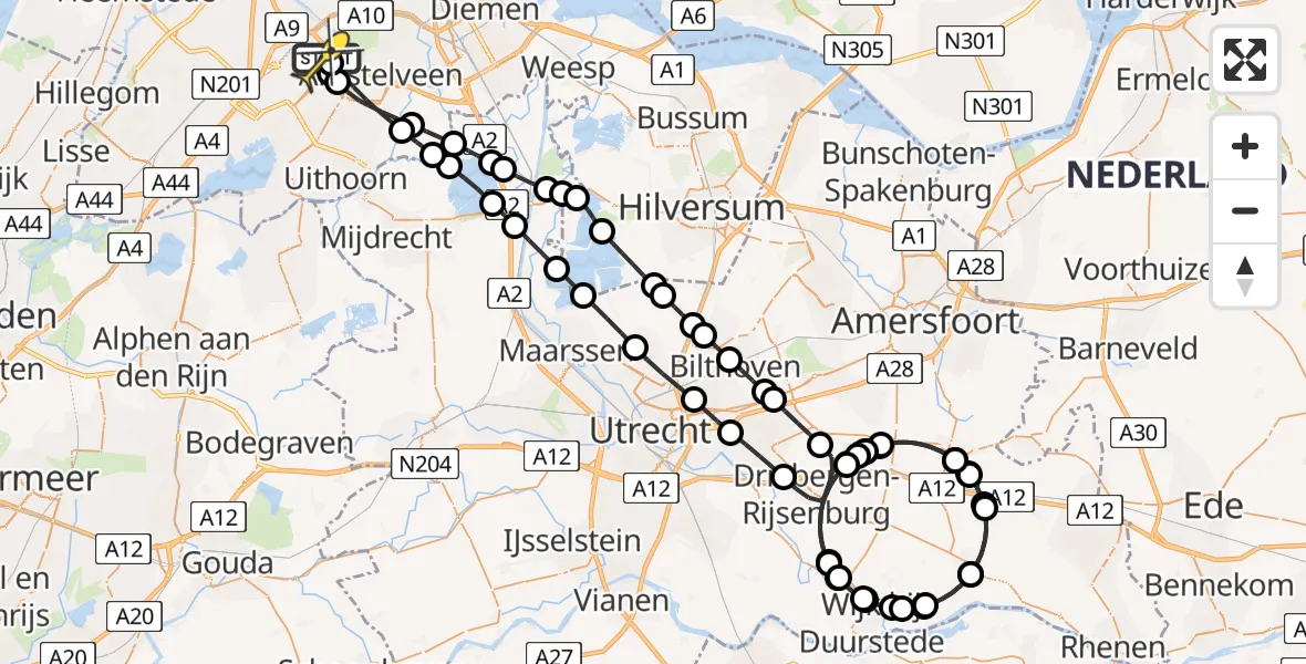 Routekaart van de vlucht: Politieheli naar Schiphol, Kleine Bospad