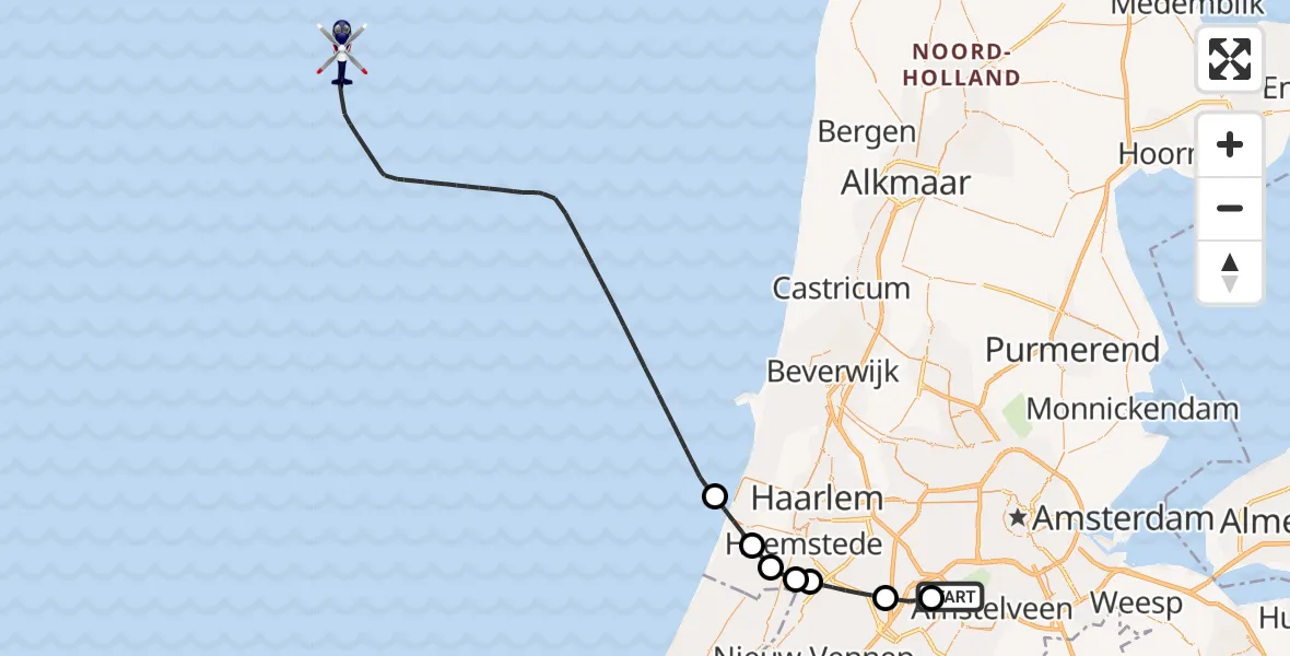 Vluchtroute Politiehelikopter Schiphol - , 10 november 2025, 17:16
