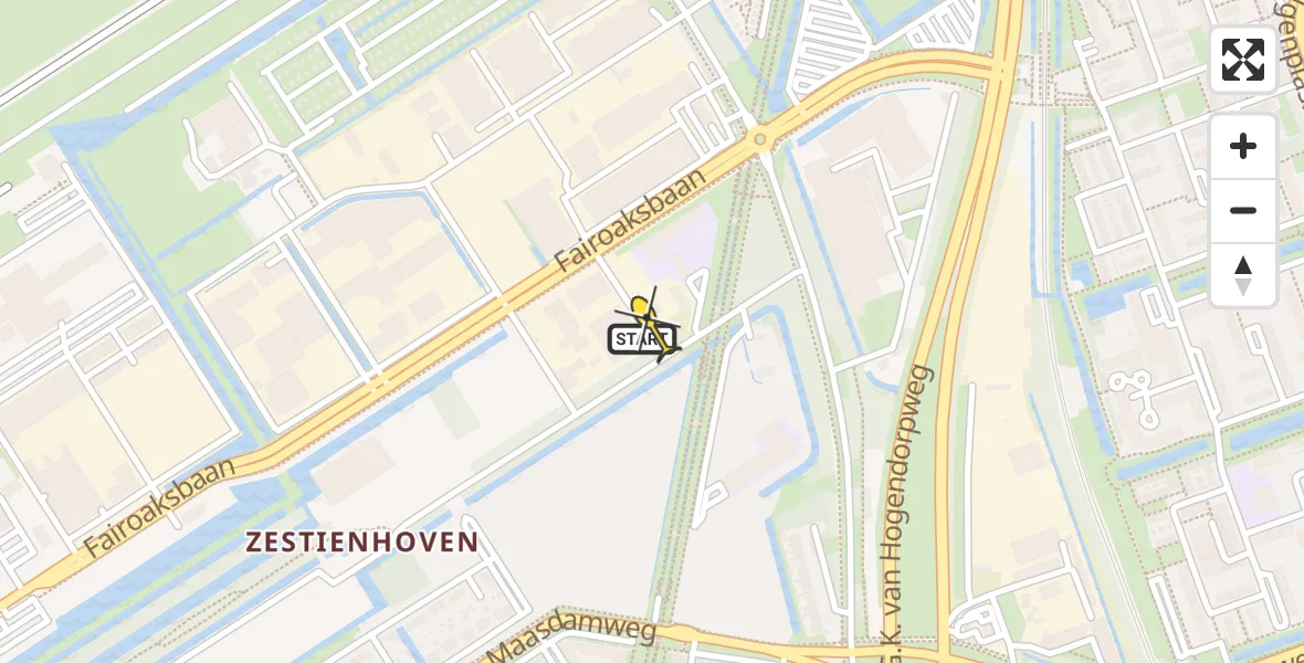 Routekaart van de vlucht: Lifeliner 2 naar Rotterdam The Hague Airport, Woensdrechtstraat