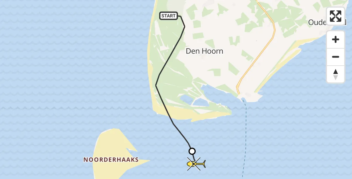 Routekaart van de vlucht: Kustwachthelikopter naar Den Helder, Rommelpot