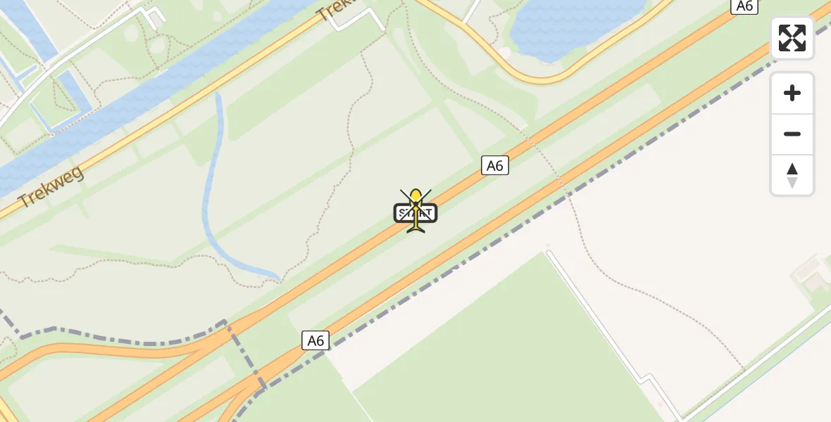 Routekaart van de vlucht: Lifeliner 1 naar Lelystad