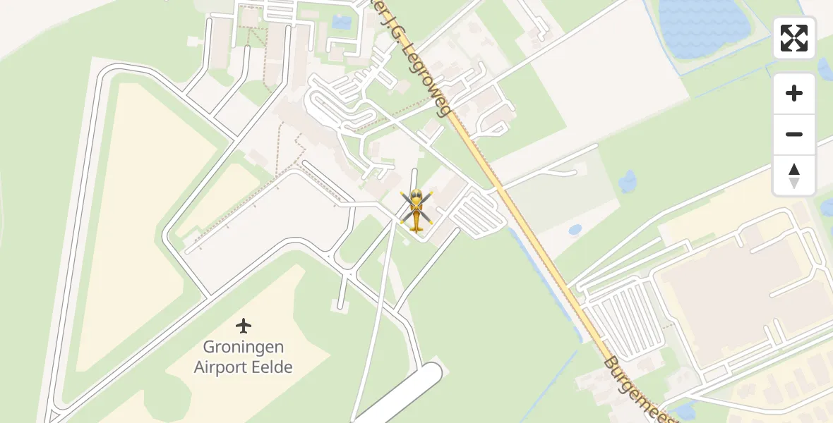 Vluchtroute Ambulancehelikopter Groningen Airport Eelde - Groningen Airport Eelde, 11 november 2025, 02:24