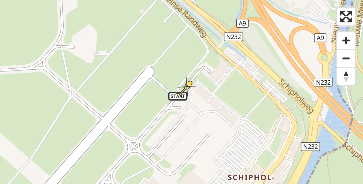 Routekaart van de vlucht: Politieheli naar Schiphol, Thermiekstraat