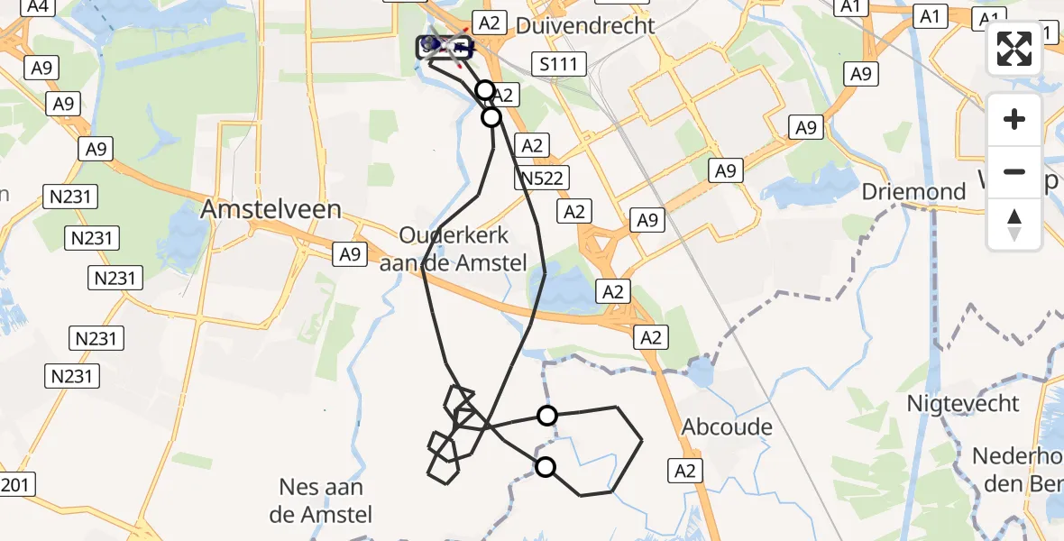 Vluchtroute Politiehelikopter Amsterdam - Amsterdam, 11 november 2025, 10:06